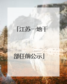 江苏一地干部任前公示