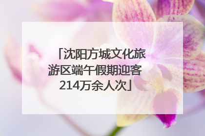 沈阳方城文化旅游区端午假期迎客214万余人次