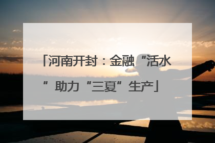 河南开封：金融“活水”助力“三夏”生产