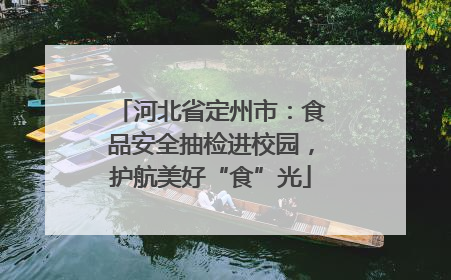 河北省定州市：食品安全抽检进校园，护航美好“食”光