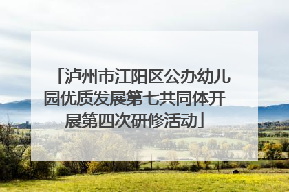 泸州市江阳区公办幼儿园优质发展第七共同体开展第四次研修活动