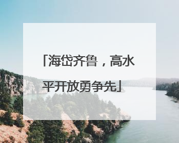 海岱齐鲁，高水平开放勇争先