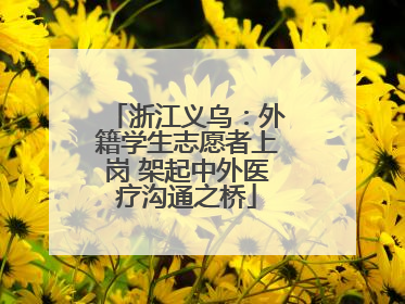 浙江义乌：外籍学生志愿者上岗 架起中外医疗沟通之桥