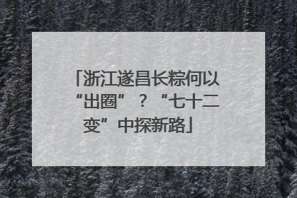 浙江遂昌长粽何以“出圈”？“七十二变”中探新路