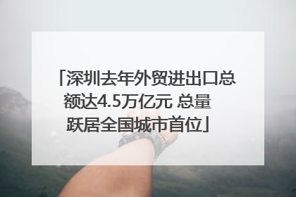 深圳去年外贸进出口总额达4.5万亿元 总量跃居全国城市首位