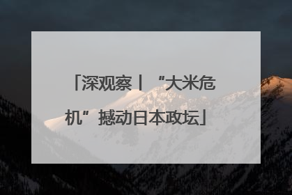 深观察丨“大米危机”撼动日本政坛