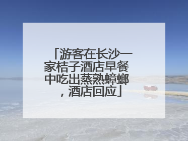 游客在长沙一家桔子酒店早餐中吃出蒸熟蟑螂，酒店回应