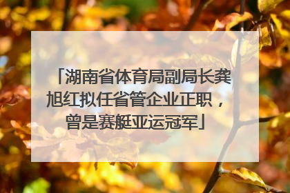 湖南省体育局副局长龚旭红拟任省管企业正职，曾是赛艇亚运冠军