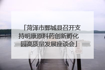 菏泽市鄄城县召开支持明康原料药创新孵化园高质量发展座谈会