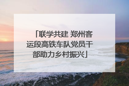 联学共建 郑州客运段高铁车队党员干部助力乡村振兴