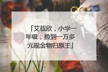 艾载欣，小学一年级，捡到一万多元现金物归原主