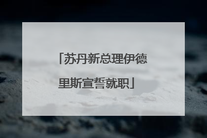 苏丹新总理伊德里斯宣誓就职