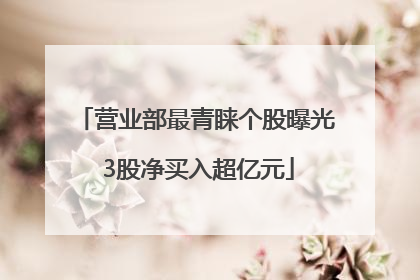营业部最青睐个股曝光 3股净买入超亿元