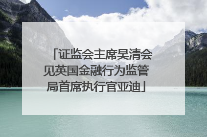 证监会主席吴清会见英国金融行为监管局首席执行官亚迪