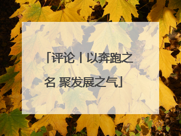 评论丨以奔跑之名 聚发展之气