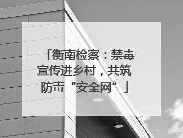 衡南检察：禁毒宣传进乡村，共筑防毒“安全网”