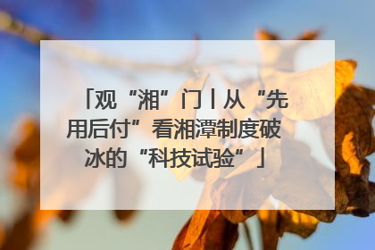 观“湘”门丨从“先用后付”看湘潭制度破冰的“科技试验”
