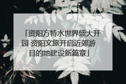 资阳方特水世界盛大开园 资阳文旅开启近郊游目的地建设新篇章