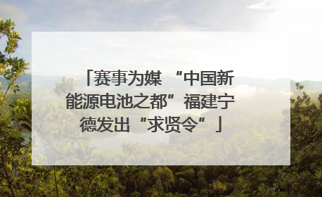 赛事为媒 “中国新能源电池之都”福建宁德发出“求贤令”