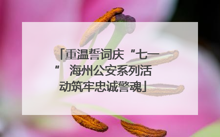 重温誓词庆“七一” 海州公安系列活动筑牢忠诚警魂