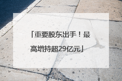 重要股东出手！最高增持超29亿元