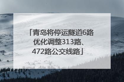 青岛将停运隧道6路 优化调整313路、472路公交线路