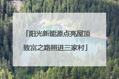 阳光新能源点亮屋顶 致富之路照进三家村