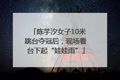 陈芋汐女子10米跳台夺冠后，现场看台下起“娃娃雨”