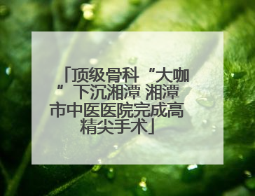 顶级骨科“大咖”下沉湘潭 湘潭市中医医院完成高精尖手术