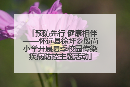 预防先行 健康相伴——怀远县徐圩乡殷尚小学开展夏季校园传染疾病防控主题活动