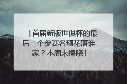 首届新版世俱杯的最后一个参赛名额花落谁家？本周末揭晓