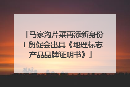 马家沟芹菜再添新身份！贸促会出具《地理标志产品品牌证明书》