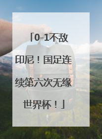 0-1不敌印尼！国足连续第六次无缘世界杯！