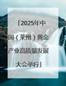 2025年中国（莱州）黄金产业高质量发展大会举行