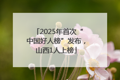 2025年首次“中国好人榜”发布，山西1人上榜
