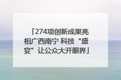 274项创新成果亮相广西南宁 科技“盛宴”让公众大开眼界
