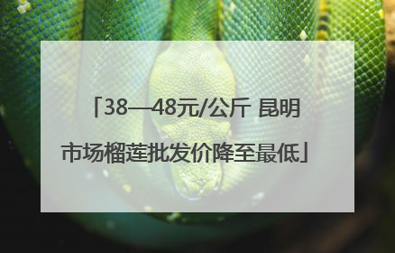 38—48元/公斤 昆明市场榴莲批发价降至最低