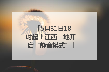 5月31日18时起！江西一地开启“静音模式”