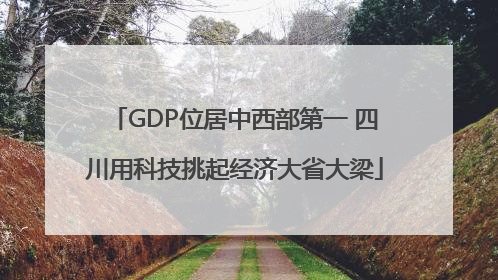 GDP位居中西部第一 四川用科技挑起经济大省大梁